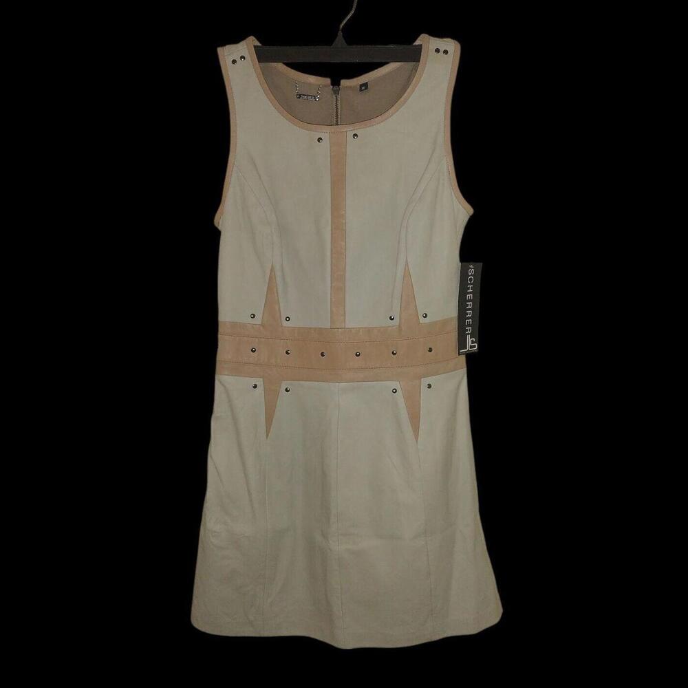 Jean Louis Scherrer Dress Size Medium Vegan Leather NEW w/ TAGS (MSRP: $295) VTG